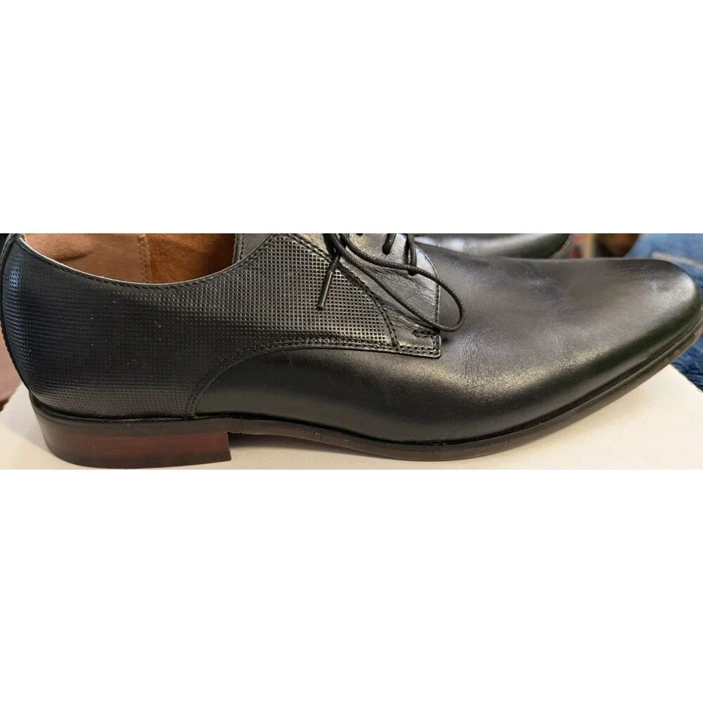 Florahiem Men’s Black Leather Oxfords Dress Shoes Size 8.5 D